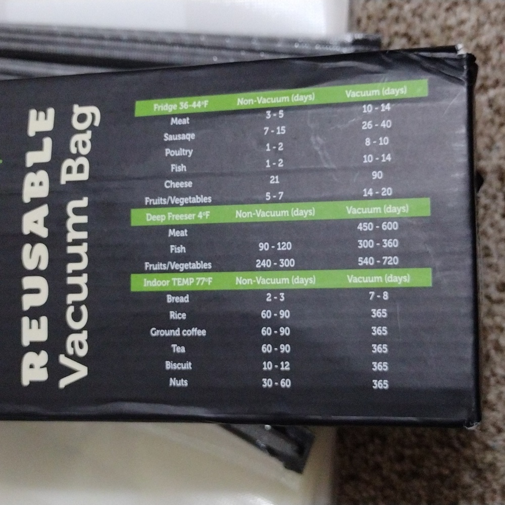 Reusable vacuum food bags